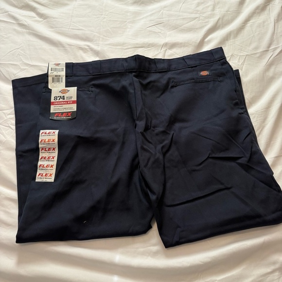 Dickies Original 874 Work Pants Navy Blue Wear Skater Flat Front Men’s 46X30 NWT - Picture 1 of 6